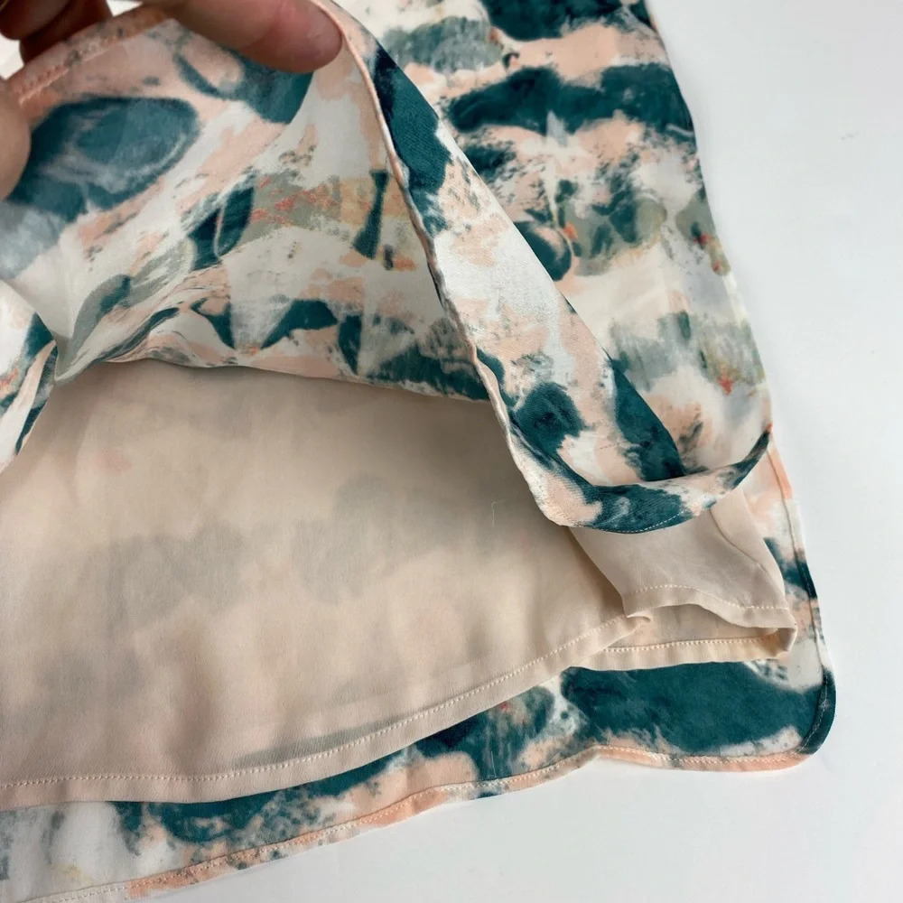 Cabi Womens Small Gelato Watercolor Pink Teal Tunic Blouse Sleeveless - Picture 5 of 8